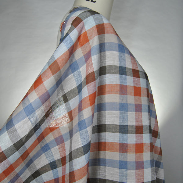100% Linen 'Checkmate' - The Country Road - Clearance Fabric Sale 30% Off